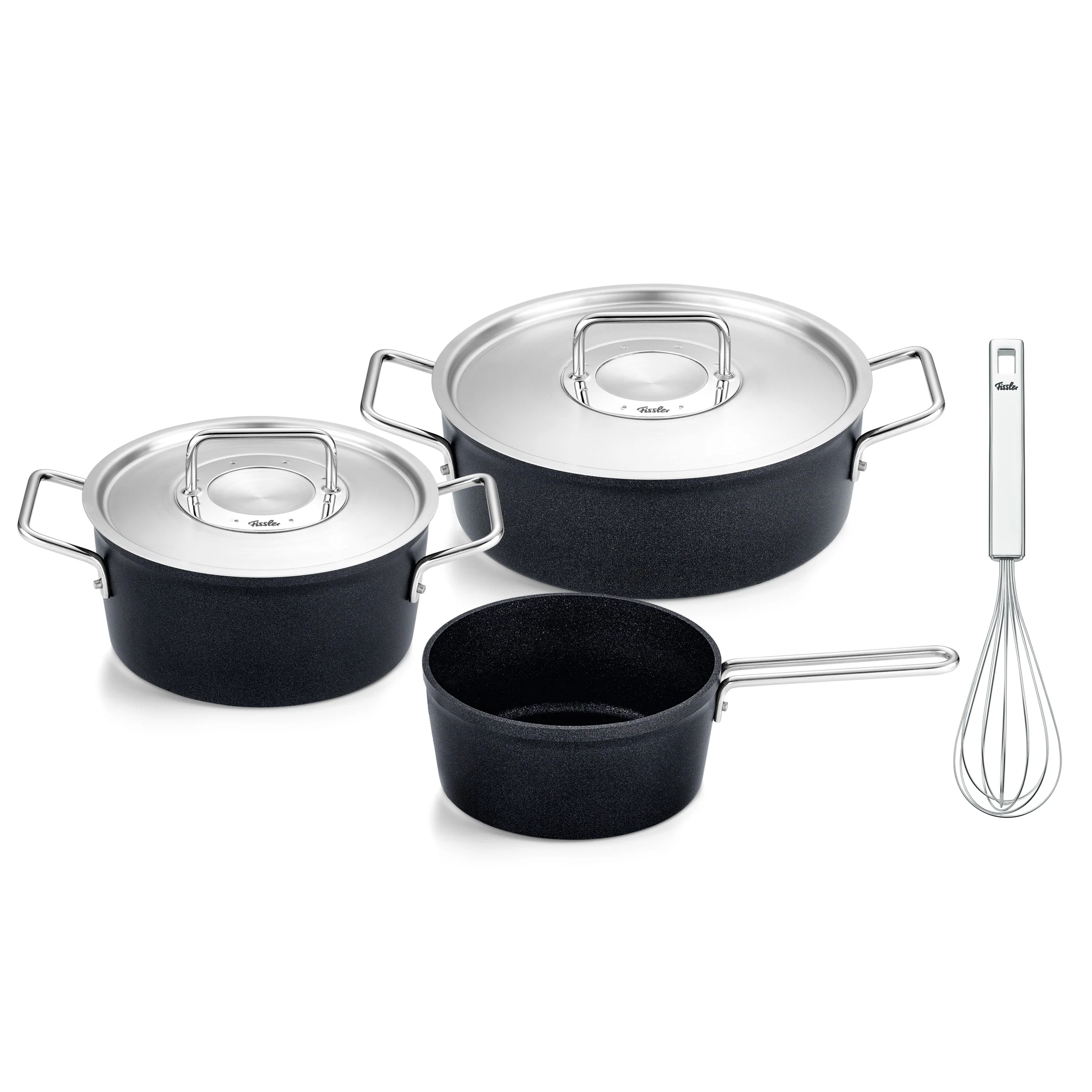 Adamant® 4-tlg. Set mit Metalldeckel & Original-Profi Collection® Schneebesen
