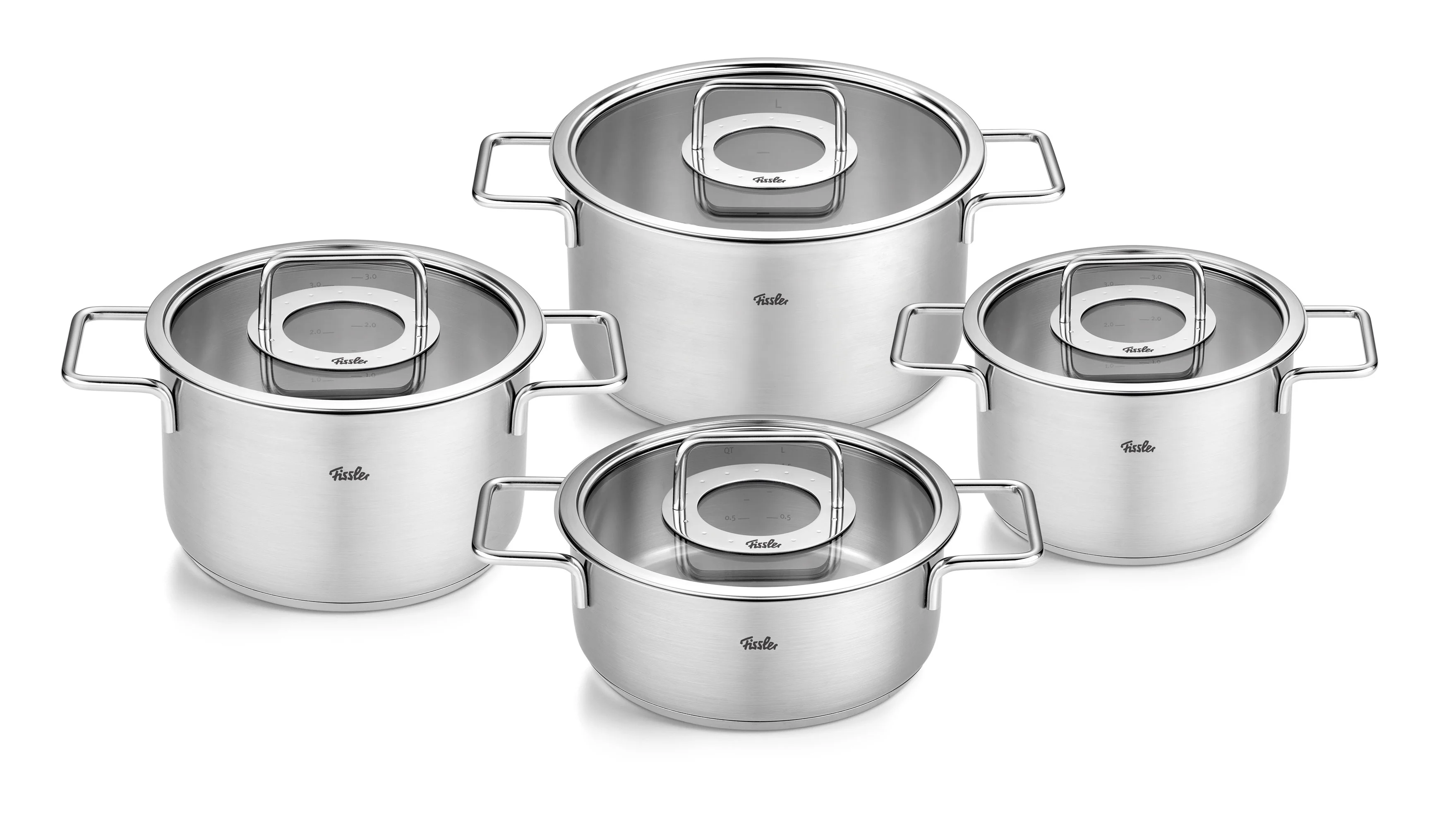 Fissler Pure Collection® 4-tlg. Topf-Set mit Glasdeckel