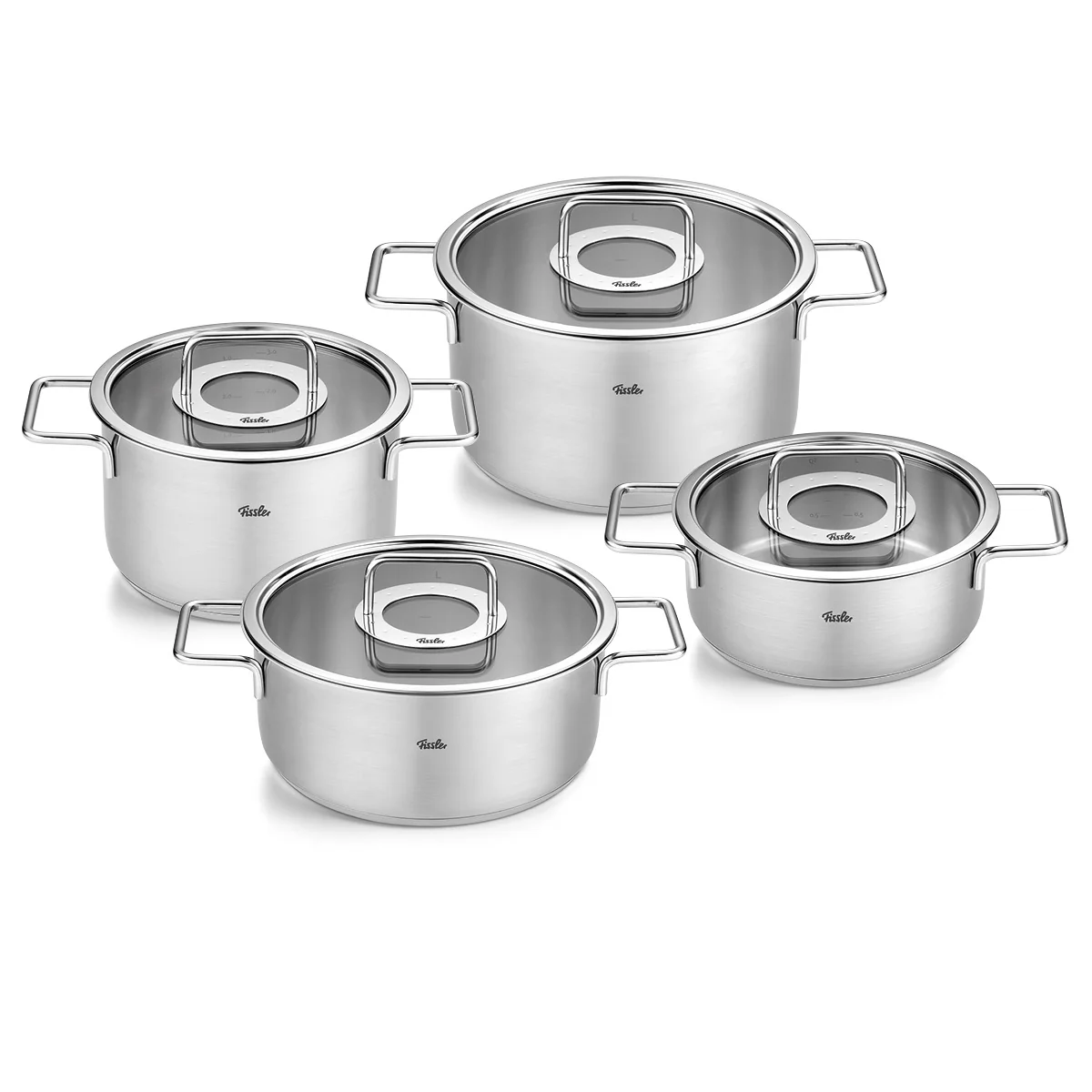 Fissler Pure Collection® 4-tlg. Topf-Set mit Glasdeckel